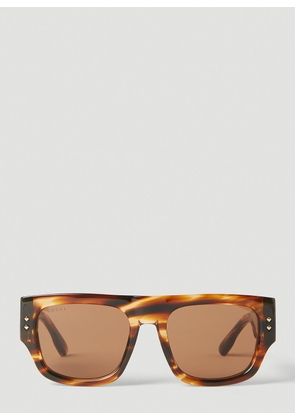 Gucci Square Sunglasses - Man Sunglasses Brown One Size