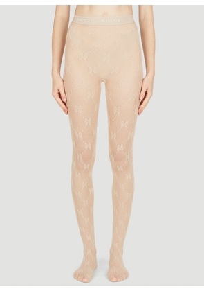 Gucci Gg Monogram Tights - Woman Socks Beige S