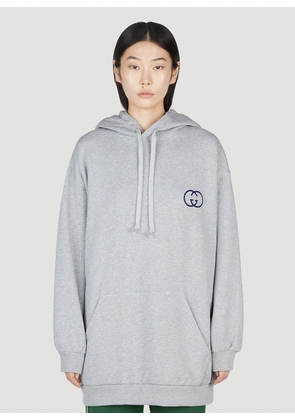 Gucci Interlocking G Oversized Hooded Sweatshirt - Woman Sweatshirts Grey Xs