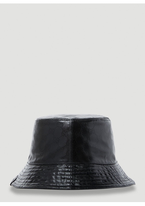 Gucci Gg High Shine Bucket Hat - Man Hats Black Xl