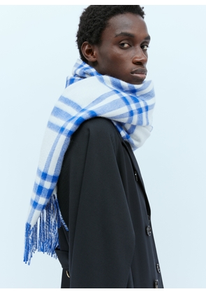 Burberry Check Cashmere Scarf - Man Scarves Blue One Size
