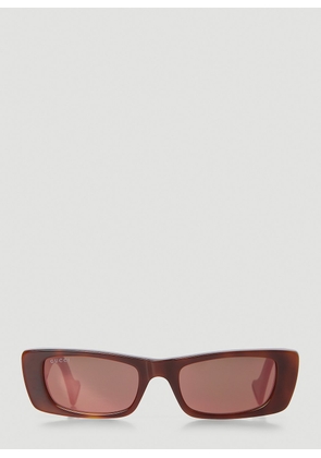 Gucci Gg0516s Rectangular Sunglasses - Woman Sunglasses Brown One Size