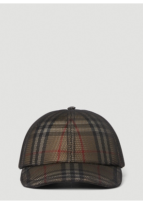 Burberry Mesh Check Baseball Hat - Man Hats Beige M