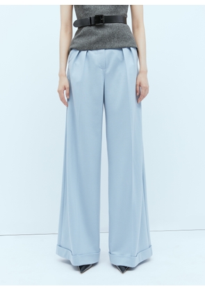 Max Mara Wool Jersey Wide Leg Pants - Woman Pants Blue It - 40