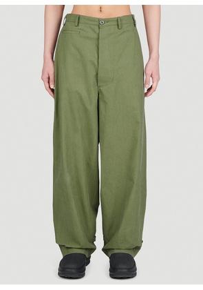 Kenzo Straight Cut Oversize Pants - Man Pants Green Xl