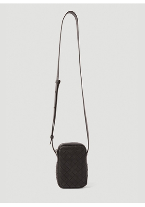 Bottega Veneta Intrecciato Phone Pouch Crossbody Bag - Man Crossbody Bags Black One Size