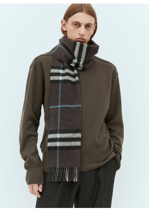 Burberry Check Cashmere Scarf - Man Scarves Dark Brown One Size