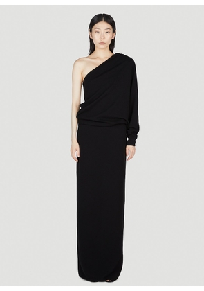 Saint Laurent One Shoulder Draped Dress - Woman Dresses Black Xs
