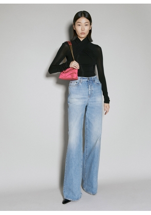 Saint Laurent Semi-sheer Cross Top - Woman Tops Black M