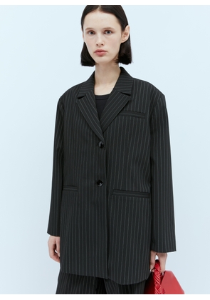 GANNI Pinstripe Oversized Suit Blazer - Woman Blazers Black Xxs - Xs