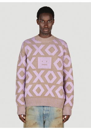 Acne Studios Logo Motif Crewneck Sweater -  Knitwear Khaki Xs