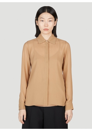 Max Mara Sheer Georgette Shirt - Woman Shirts Camel It - 42