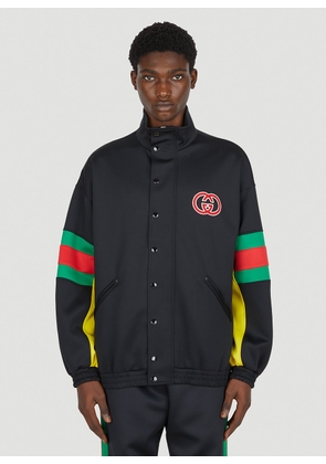 Gucci Interlocking G Snap Front Track Jacket - Man Jackets Black S