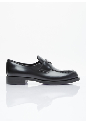 Prada Brushed Leather Loafers - Woman Loafers Black Eu - 36