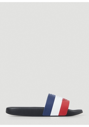 Moncler Logo Stripe Slides - Man Slides Black Eu - 40