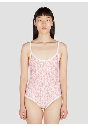 Moncler Logo Print Swimsuit - Woman Swimwear Pink L