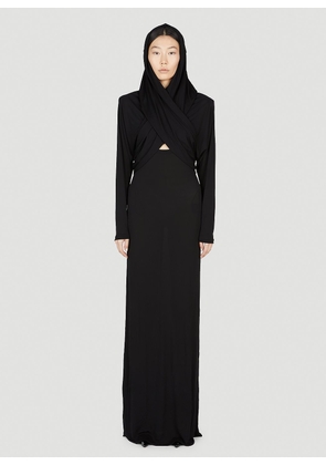 Saint Laurent Hooded Maxi Dress - Woman Dresses Black Fr - 34