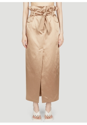 Max Mara Satin Maxi Skirt - Woman Skirts Camel It - 38