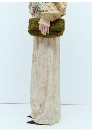 Dries Van Noten Fluffy Clutch - Woman Clutch Bags Green One Size
