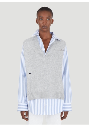 Maison Margiela Knit Vest Layered Shirt - Woman Shirts Blue It - 42