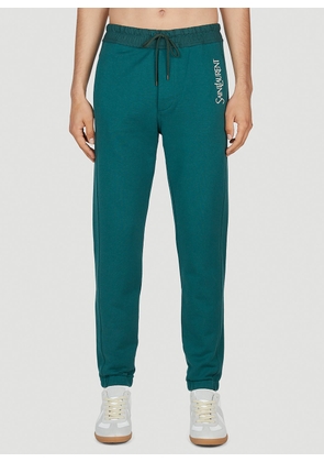 Saint Laurent Logo Print Track Pants - Man Track Pants Green Xl