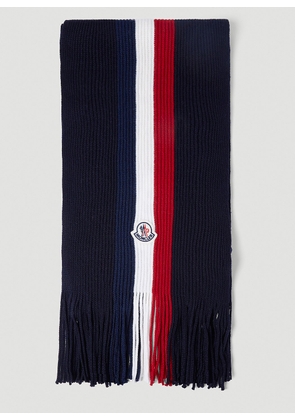 Moncler Tricolour Wool Scarf - Man Scarves Navy One Size