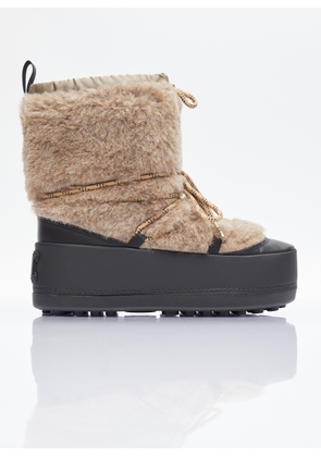 Max Mara Teddy Ski Boots - Woman Boots Beige Eu - 36