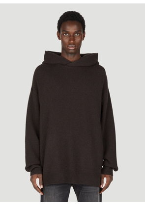 Acne Studios Wool Cashmere Knit Hooded Sweatshirt - Man Knitwear Brown Xl