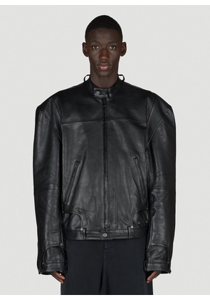 Balenciaga Deconstructed Leather Jacket - Man Jackets Black 2