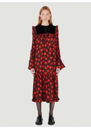 Saint Laurent Heart Print Dress - Woman Dresses Black Fr - 38