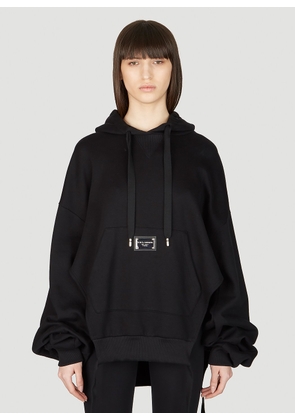 Dolce & Gabbana Logo Plaque Hooded Sweatshirt - Woman Sweatshirts Black It - 38