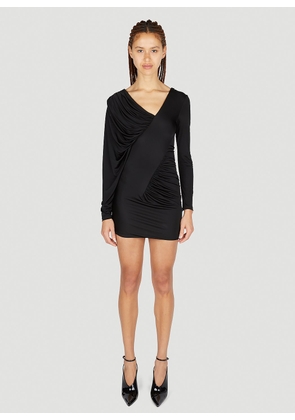 Saint Laurent Draped Mini Dress - Woman Dresses Black Fr - 36