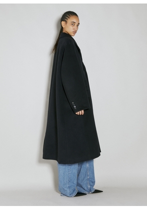 Saint Laurent Wool Tailored Maxi Coat - Woman Coats Black 1