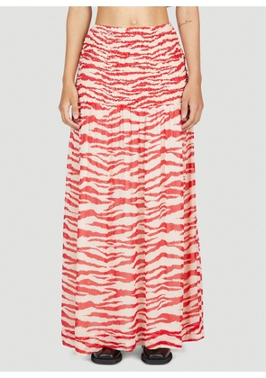 GANNI Smock Maxi Skirt - Woman Skirts Red Eu - 34