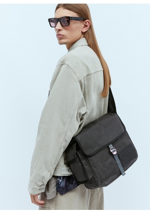 Acne Studios Logo Patch Messenger Bag - Man Crossbody Bags Grey One Size