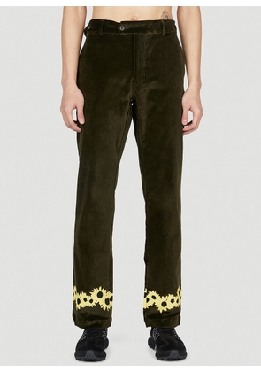 Saintwoods Flower Trim Pants - Man Track Pants Khaki L