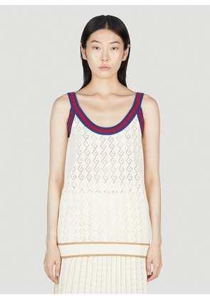 Gucci G Rhombus Knit Tank Top - Woman Tops Cream S