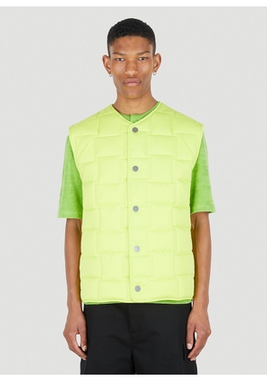 Bottega Veneta Intreccio Tech Sleeveless Vest - Man Jackets Green Xl