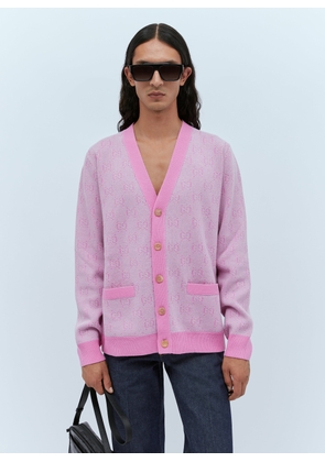 Gucci Gg Wool Jacquard Cardigan - Man Knitwear Pink M