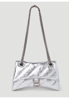 Balenciaga Crush Small Shoulder Bag - Woman Shoulder Bags Silver One Size