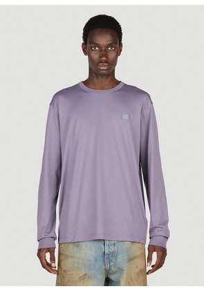 Acne Studios Face Patch Long Sleeve T-shirt - Man T-shirts Purple Xxl