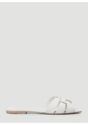 Saint Laurent Tribute Flat Sandals - Woman Sandals White Eu - 36
