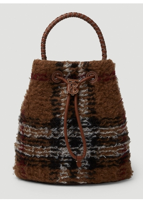 Burberry Check Tb Bucket Bag - Woman Handbags Brown One Size