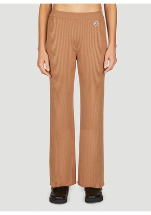 Moncler Knit Rib Pants - Woman Track Pants Brown M