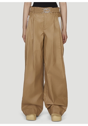Bottega Veneta Rubberised Wide Leg Pants - Woman Pants Beige It - 42