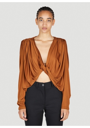 Saint Laurent Gathered Top - Woman Tops Camel Fr - 36