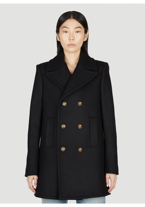 Saint Laurent Army Pea Jacket - Woman Jackets Black Fr - 38