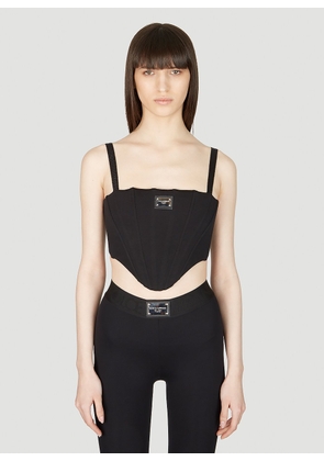 Dolce & Gabbana Logo Plaque Corset - Woman Tops Black It - 44