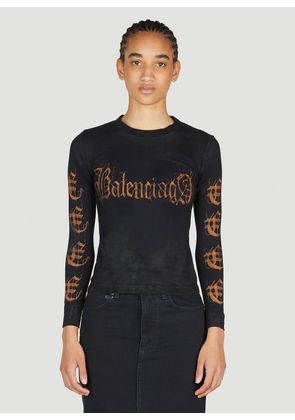 Balenciaga Tight Logo T-shirt - Woman T-shirts Black M