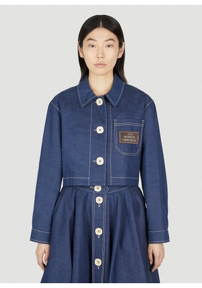 Gucci Cropped Denim Jacket - Woman Jackets Blue It - 40